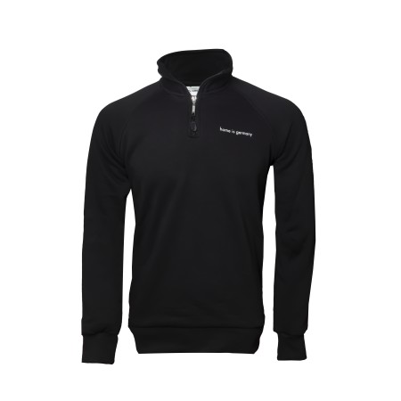 HOME IS GERMANY -MINIMALIST 1/4  ZIP – BLACK